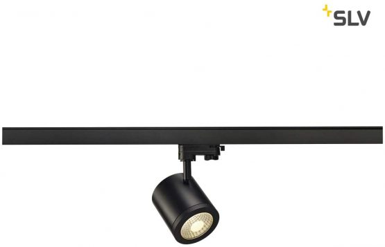 SLV Enola_C / LED 3-Phase, spot, Spotlight, Ceiling, Track System, Indoor Lighting / 3000K 12W 900lm Black 55 Degrees, Aluminium, 12 W
