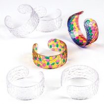 Baker Ross EK4986 Crystal Mosaic Bangles (Pack of 6), Perfect for Children to Decorate and Wear, Ideal for Home, School and Craft Groups, Assorted