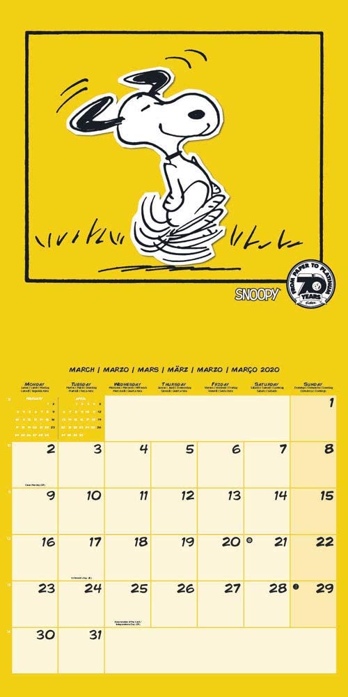 ERIK - Snoopy 2020 Wall Calendar, Home Office Planner, (16 Months), 30 x 30cm - Image 3