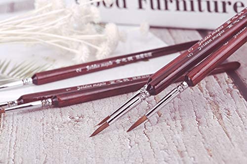 Professional Sable Hair Detail Paint Brush Set, 6 Miniature Art Brushes for Fine Detailing & Art Painting, Acrylic - Image 4