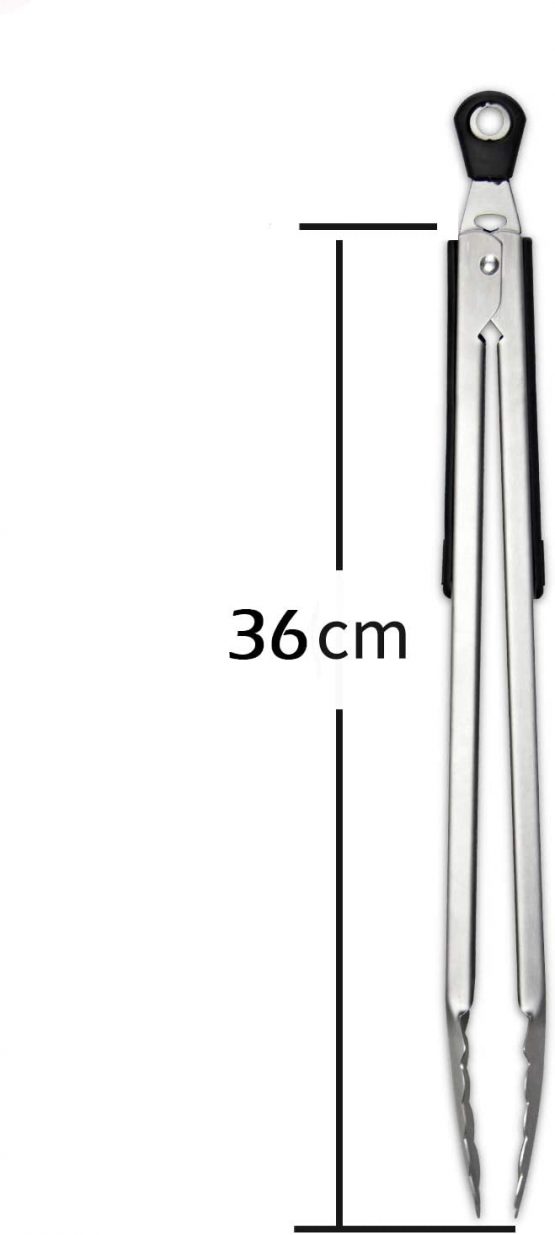 AOOSY 2PCS Barbecue Tongs,BBQ, Charcoal Tongs Pasta Tongs Long Kitchen Tongs Cooking Grill BBQ Long 14 Inch Locking 18/8 Premium Stainless Steel Locking Heat Resistant Salad Tongs for Camping Serving - Image 3