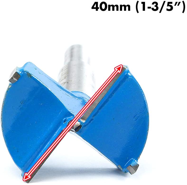 1-3/5 Inch 40mm Forstner Drill Bit Woodworking Hole Saw Wood Cutter,Professional Alloy Steel Wood Drilling Woodworking Hole Boring Bits Power Rotary Cutting Tool (Blue) - Image 2