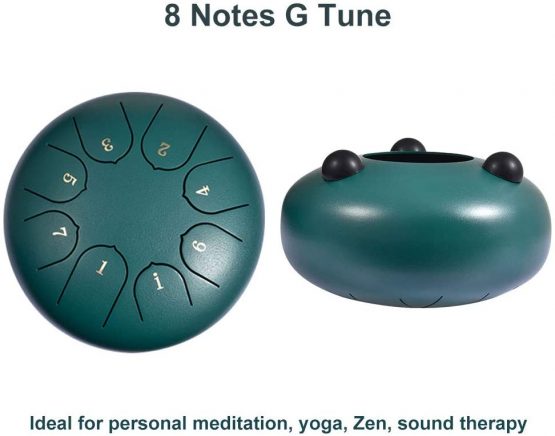 Steel Tongue Drum,8 Notes 6 inch Handpan Drum Percussion Instrument with Carry Bag,Music Book,2 Drumsticks and 6 Finger Picksreal Drum Tank Drum or Yoga Meditation Musical Education - Image 4