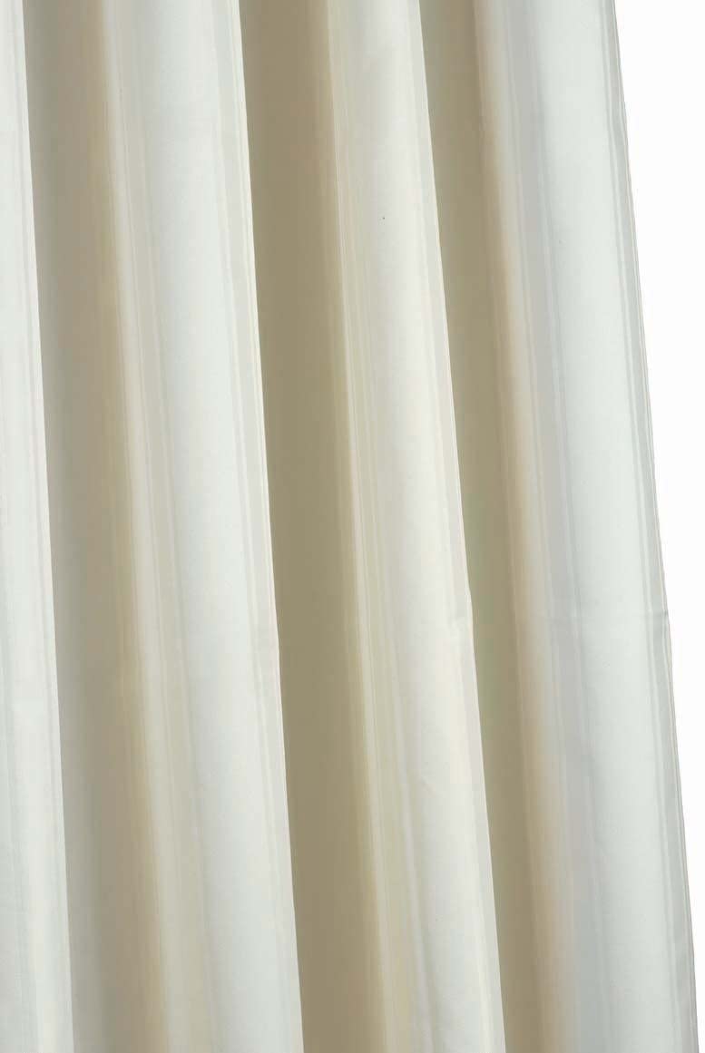 Croydex Water-Resistant Machine Washable Cling-Resistant Plain Ivory Textile Shower Curtain, 1800 x 1800mm