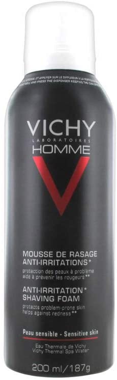 Vichy Homme Anti-Irritation Shaving Foam 200ml, multi-colord, 10.73 l (Pack of 1)