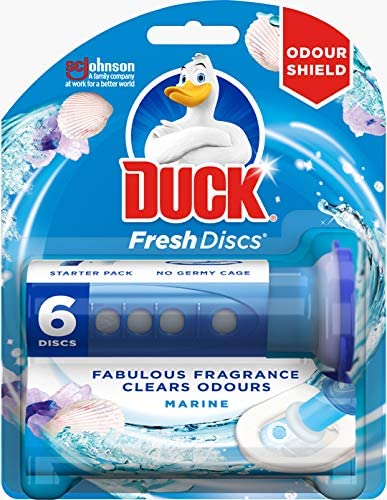 Duck Fresh Discs Toilet Cleaner Starter Kit, Fights Stains That Harbour Germs, Prevents Limescale Build Up, Marine - Image 2