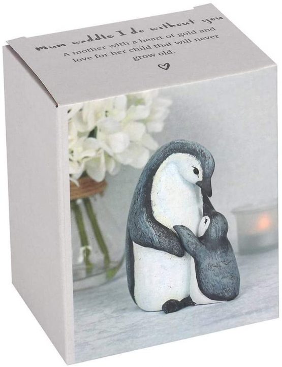 Animal Families Ornament, Penguin Mum and Baby, Black and White, Home Decor - Image 4