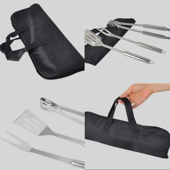 BETOY Stainless Steel Stainless Steel Barbecue Tool Set, Professional BBQ Grilling Tools Set with a Walkbag - Thickened Stainless Steel Grilling Accessories (3 Pieces) - Image 2