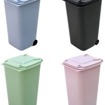 TOYMYTOY Office Trash Can, Desktop Mini Trash Bin, Garbage Bin Set Pencil Cup Holder with Lips & Wheels(4PCS)