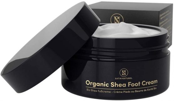ORGANIC Shea Foot Cream 100ml – Regenerating Foot Spa for Dry Feet + Cracked Heals w/Shea Butter, Marula Oil, Salicylic Acid & Aloe Vera - Soothing Massage Balm Vegan Skin Care Made in Germany