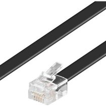 Goobay 50324 Modular Telephone Cable, Black, 15m Length
