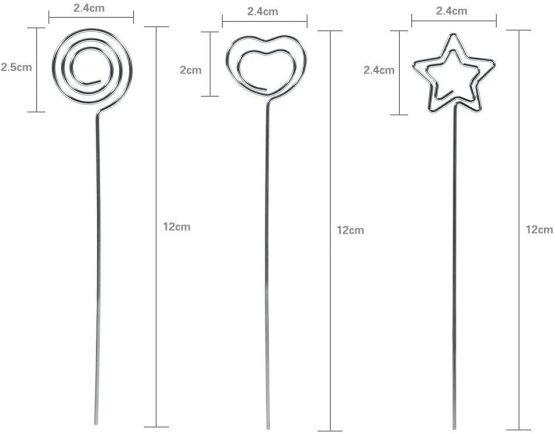 50Pcs Metal Wires Business Card Holder Memo Photo Picture Paper Note Clip Holder DIY Craft Home Office Supplies (Size : 1#) - Image 3