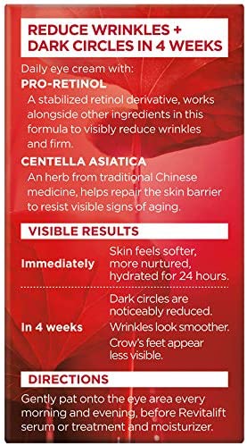 L'Oreal Paris RevitaLift Anti Wrinkle + Firming Eye Cream, RED, 14 g (Pack of 1) - Image 3