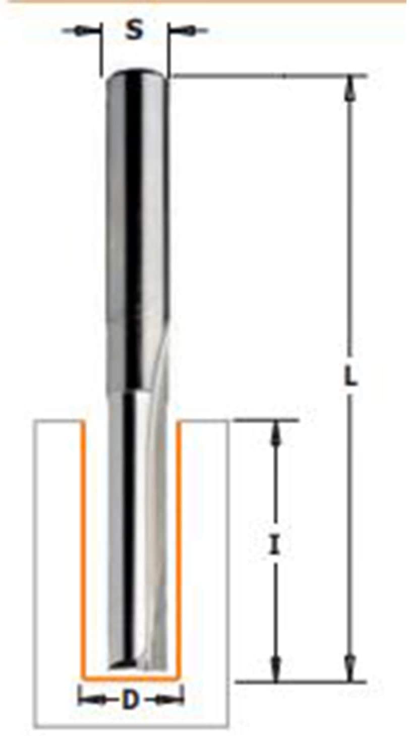 CMT Orange Tools 912.080.11 - Straight Cutter HWM S 8 D 8 x 30, Gray, 8x30 - Image 2