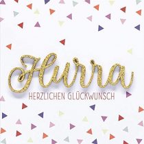 General Lettering Card - Hurra, Congratulations - 15 x 15 cm