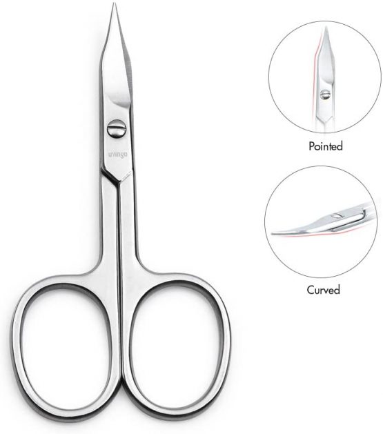 LIVINGO Premium Manicure Nail Scissors Multi-purpose Stainless Steel Cuticle Pedicure Beauty Grooming Kit for Eyebrow, Eyelash, Toenail, Dry Skin Curved Blade 9cm - Image 3