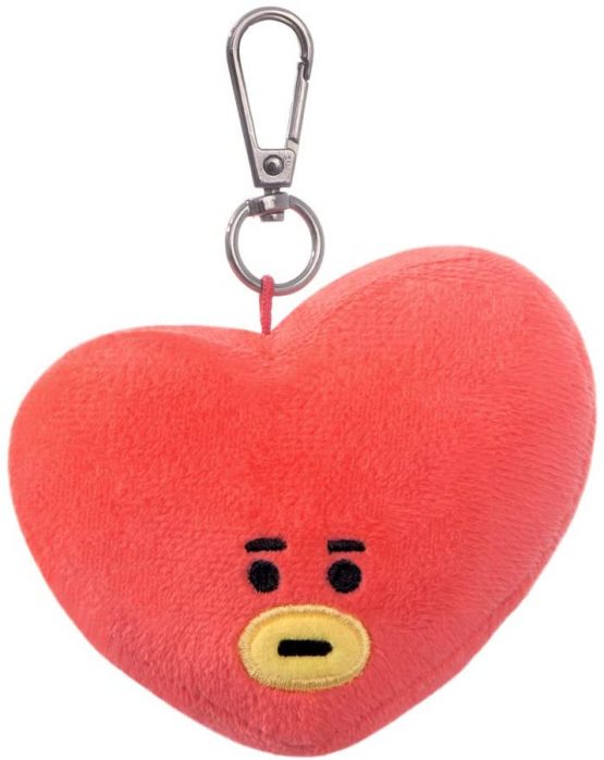 AURORA BT21 Official Merchandise, TATA Plush Key Clip, 61335, Blue and Red