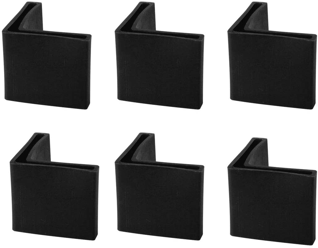 sourcing map 25 x 25mm Angle Iron Foot Pads L Shaped Plastic Furniture Desk Leg Cap End Covers Floor Protector Black 6 Pcs