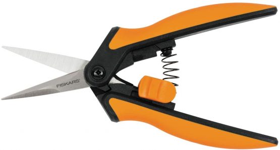 Fiskars Solid Snip Pruning Microtip SP13, Length: 21,5cm, High-Quality Steel Blades/Plastic Handle, Black/Orange, 1051600 - Image 2