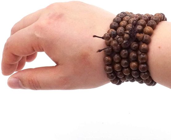 108 Buddha Bracelet Men Women Prayer Zen Buddhism Mala Beads Bracelet Tibetan Buddha Meditation Natural Gold Sandalwood - Image 4