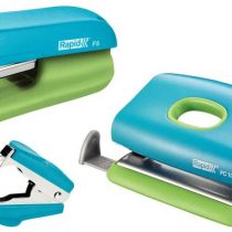 Rapid Mini Stapler and Hole Punch Set, Staple or Punch up to 10 sheets, N°10 Staples Included, Blue/Green, F5, 5000370