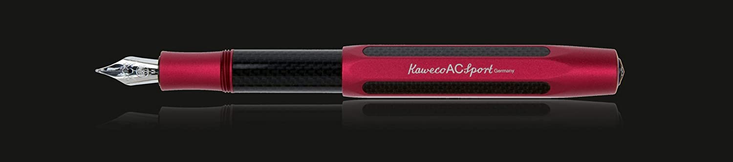 Kaweco AC SPORT Fountain Pen Red I Exclusive Fountain Pen for Ink Cartridges Including Retro Metal Box I Fountain Pen 13 cm I Nib: B (Broad) - Image 4