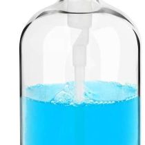 GLUBEE Clear Glass Soap Dispenser, 500ml Washing Up Liquid Dispenser with Stainless Steel Pump, BPA Free, Eco Friendly for Bathroom, Kitchen Sink