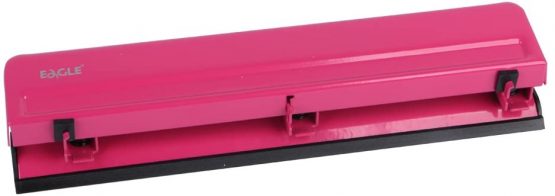 Eagle Desktop 3 Hole Punch, Paper Puncher, Heavy Duty,12 Sheet Capacity, Metal (Deep Pink)