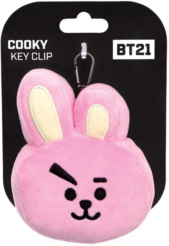 AURORA BT21 Official Merchandise, Cooky Plush Key Clip, 61334, Pink - Image 3