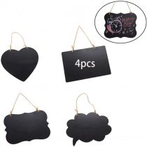 4 Pack- Mini Chalkboard Sign Double Hanging Blackboard, Mini Message Signs Board for Home, Restaurant, Class, Office, Party Wedding Cafes Wall, Menu Sign, Kids Crafts, Kitchen Party Decoration