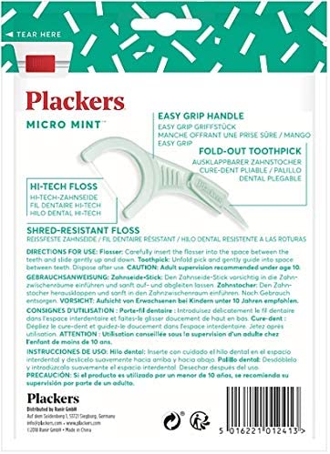Plackers Dental Flossers Micro Mint, Green, 75 Count, 75 count (Pack of 1) - Image 3