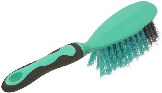 JVL Rubber Grip Dustpan and Bristle Brush Set, Turquoise/Grey - Image 4