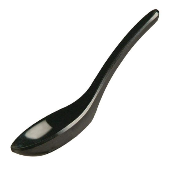 APS 2444 GF068 Black Melamine Spoon - Black - Image 3