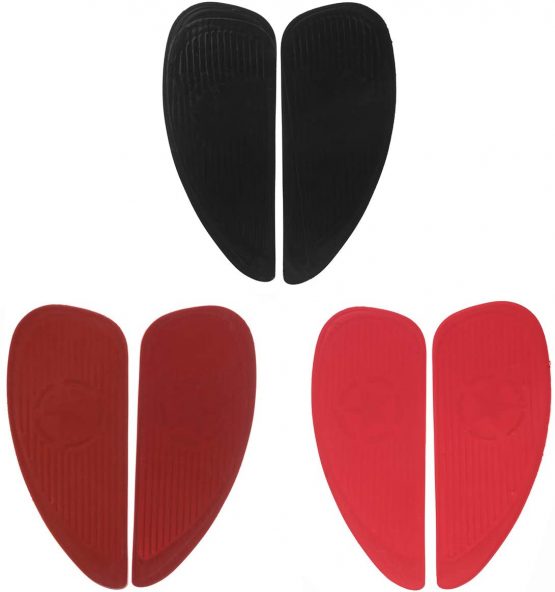 MOMOALA Pair Motorcycle Cafe Racer Fuel Tank Cap Pad Protector Rubber Decal Sticker Universal - Black - Image 4