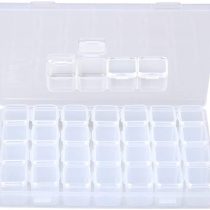 Siming 28 Grids Diamond Embroidery Box, Diamond Storage Box Beads Organizer Case for Jewellery Beads Earring Tool Container Clear( 2.3*1.9*2.1 cm)