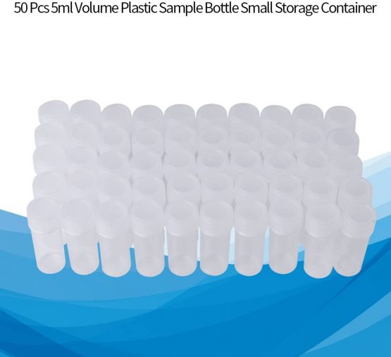 HEEPDD 50pcs Sample Bottle, 5ml Volume Plastic Sample Bottles Mini Portable Clear Storage Container with Lid for Lab Accessories Parts Small Items - Image 2