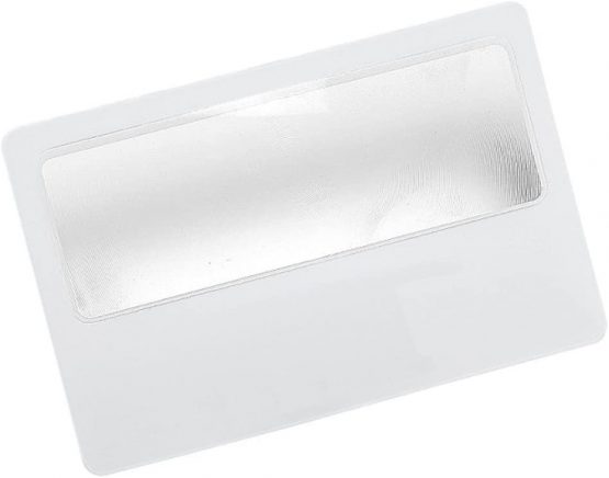 Flexible Credit Card Size Arcylic Magnifying Lens with Plastic Sleeve (10 Cards)
