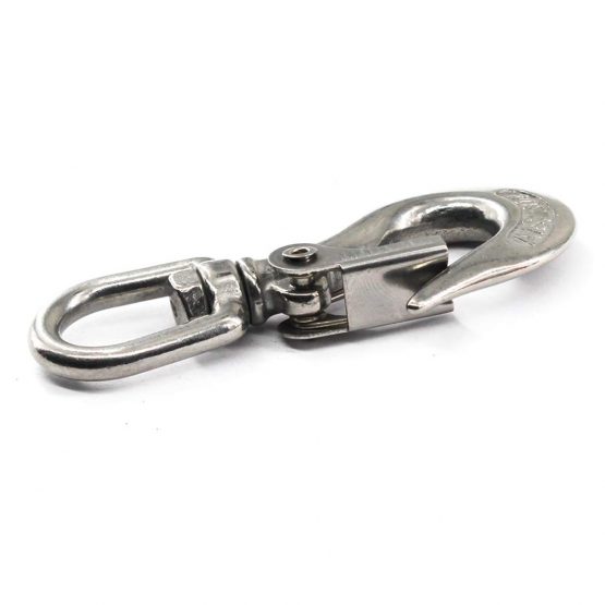 304 Stainless Steel Swivel Eye Lifting Hook American Type Safety Hook Rigging Accessory With Round Eye Working Load 1000 KG 3/8" - Image 2