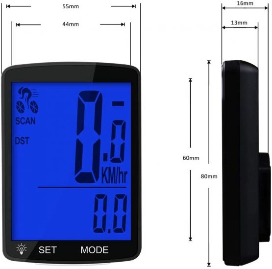 Dricar Bike Computer Wireless Waterproof Cycling Computer Multifunctional Bicycle Speedometer Odometer with Large Backlight LCD Display for Tracking Distance Speed Time - Image 2