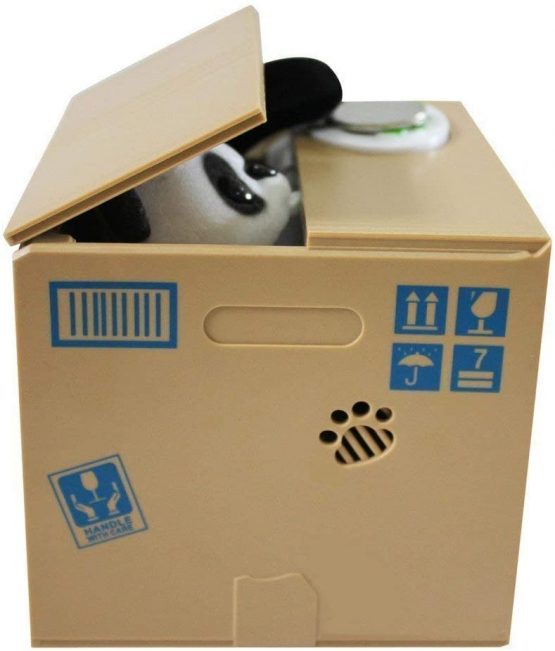 LUFENG Panda Money Box, Piggy Bank for Kids/Adults, Automatic Stealing Coin Money Bank with Upgraded Clear English Voice (Panda) - Image 2