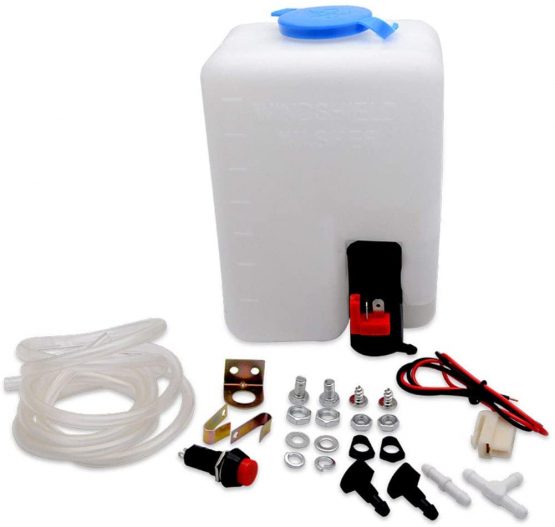 Universal Windscreen Washer Bottle Kit with Pump Hose Jets Wiring Switch For Classic Car 12V Boat Marine