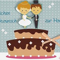 Lifestyle Wedding Card - Couple on Cake - Bow - 11.6 x 16.6 cm