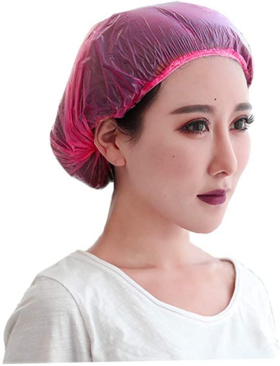 100 Pcs Disposable Hair Cap,Shower Caps,Plastic Caps,Disposable Elastic
