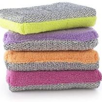 Lakeland Dual Action Microfibre Cleaning Sponge & Scourer Pads - Pack of 4
