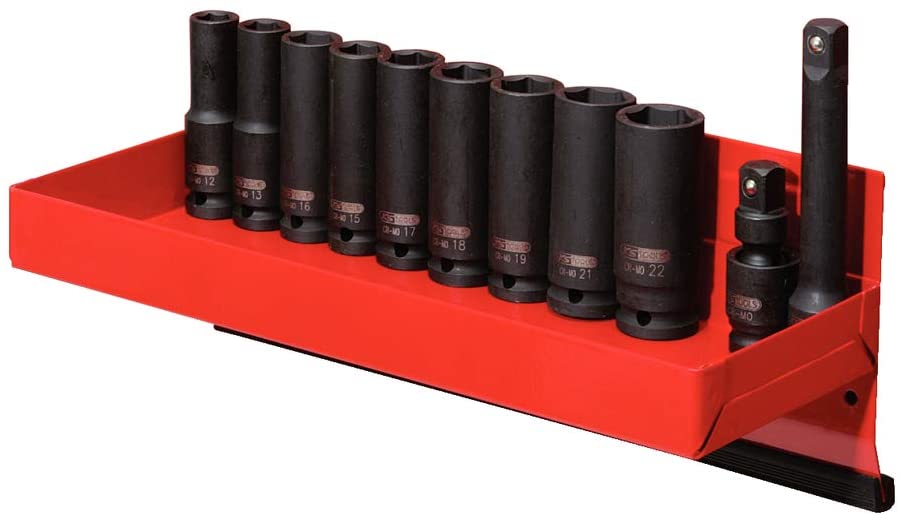 KS Tools 515.0612 Impact Socket Set (13 Pieces) 1/2-inch 12-22mm Deep, Clear
