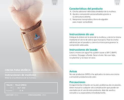 OPPO 1081 Wrist Support Wrap, Adjustable Neoprene Strap for Compression & Stability, Universal Fit for Sprains Strains - Image 2