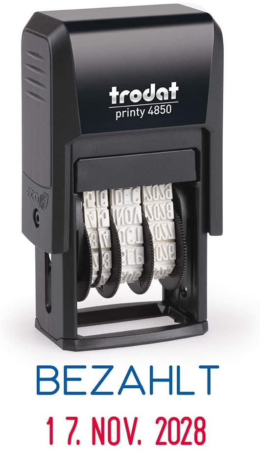 Trodat Printy-Dater Text Bezahlt4850/L2, Colour