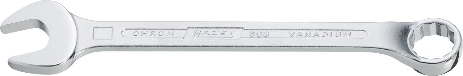 HAZET 603-12 152 mm 12-Point Profile Combination Wrench - Chrome-Plated, 12 mm(Schlüsselweite)