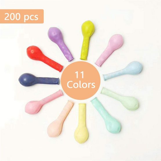 200Pcs Macaron Balloon Garland Arch Kits Party, Premium Quality Balloons, 5 inch Assorted Colour Latex Balloons, Blue Green Red Pink Light Purple Orange Yellow Gray Ballons 5" - Image 2