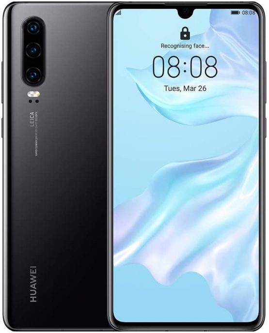 HUAWEI P30 128 GB 6.1 Inch OLED Display Smartphone with Leica Triple Camera, 6GB RAM, EMUI 9.1.0 Sim-Free Android Mobile Phone, Single SIM, Black, UK Version